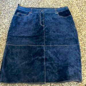 Isaac Mizrahi denim blue suede skirt